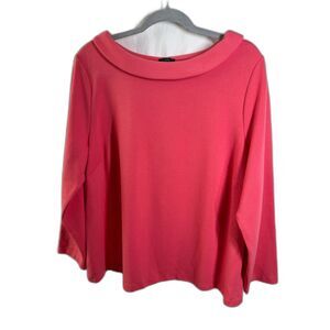 Plus Petite Coral Pink Button-Back Knit Top Size 2XP